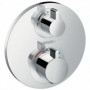Set de finition pour mitigeur thermostatique S encastré avec robinet d'arrêt et inverseur chromé