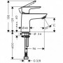 Talis E 80 Robinet de lave-mains eau froide sans tirette ni vidage chromé