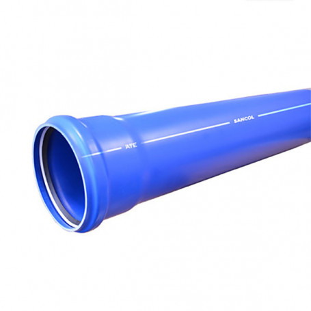 Tube PVC bleu CR4 évacuation eau usée à joint