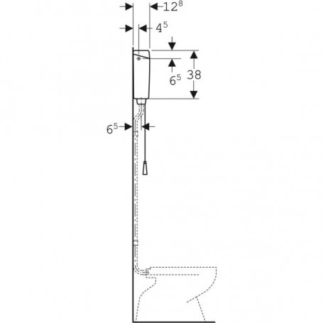 Réservoir WC Geberit Réservoir haut à chaînette simple débit