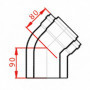 Coude concentrique PPS - Alu 45°  TEN