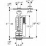 Mécanisme complet Geberit 290-380 simple touche
