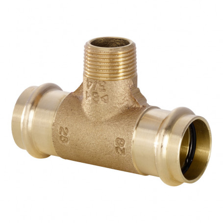 Té laiton à sertir Fileté Mâle