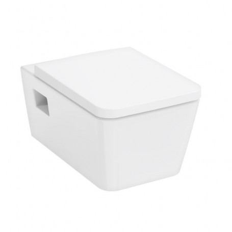 Pack WC Suspendu EluPura Original Q semi-caréné sans bride abattant frein de chute Hansgrohe