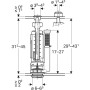 Mécanisme Geberit 290 rinçage simple touche
