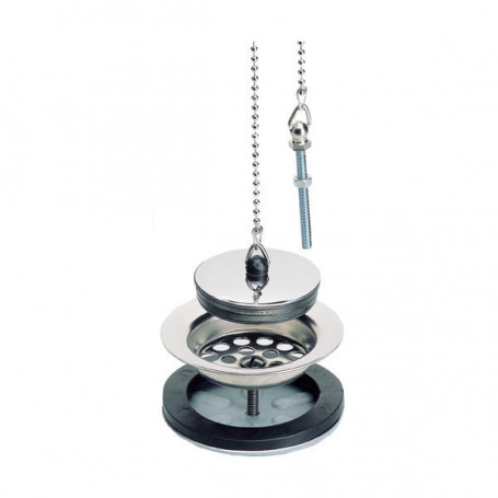 Bonde et vidage plastique Ø 84 - Evier grès à double paroi