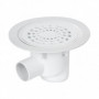 Siphon avec grille PVC blanc sortie horizontale