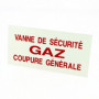 Plaque signalétique vanne barrage gaz